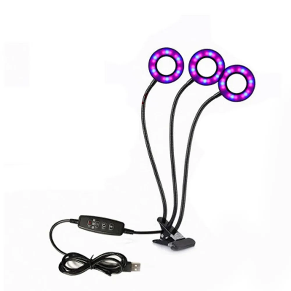 

12/24/36W Dual Heads LED Growth Light With Clip Flexible Gooseneck Plant Flower Vegetable Growing Lamp For Greenhouse