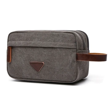 

Travel Canvas Toiletry Cosmetic Bag Makeup Case Multi-functional Zipper Clutch for Weekend Vacation Wash Kit Small Bag Organizer