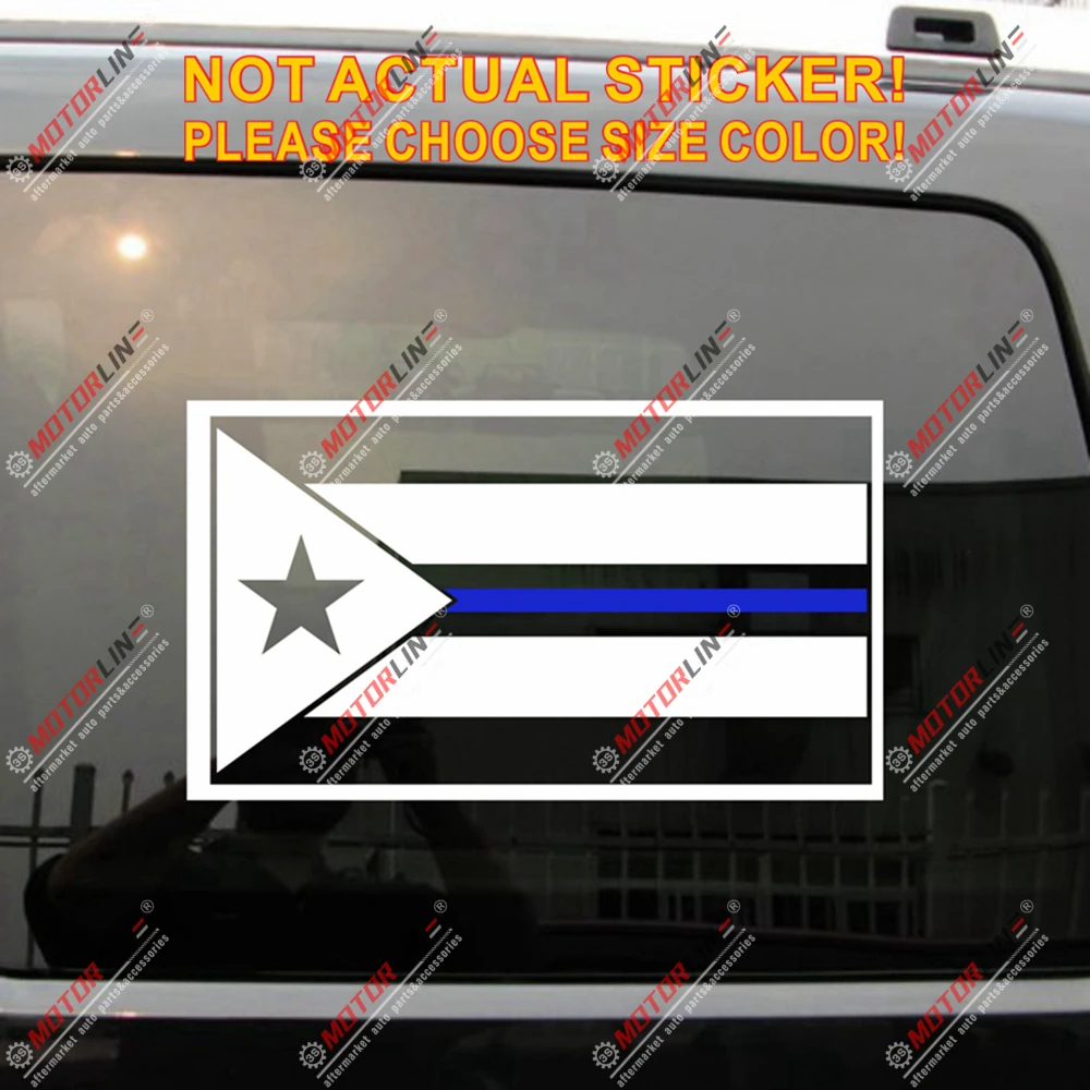 Пуэрто-Рико PR флаг тонкая синяя линия наклейка автомобиль винил полиция выбрать