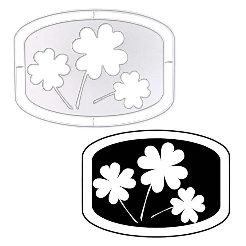 

GJCrafts Clover Frame Metal Cutting Dies Lucky Flower Tag Dies Scrapbooking Album Embossing Stencil Die Cut Craft Dies Decor