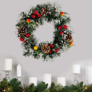

Christmas Wreath Decorations for Home Rattan Festive Party Rattan DIY Wreath Christmas Decoration Front Door Hanging Garland