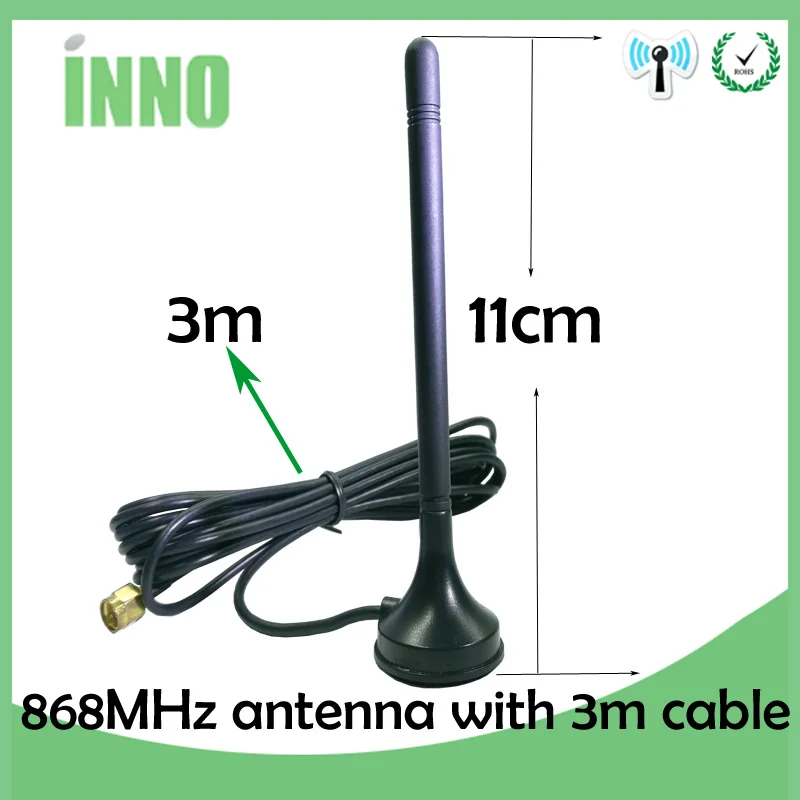 868m short 868 МГц 900-1800 МГц GSM антенна 3g 5dbi SMA Male с кабелем 300 см 868 МГц 915 МГц antena присоска антенна База Магнитные антенны - Цвет: 868m short