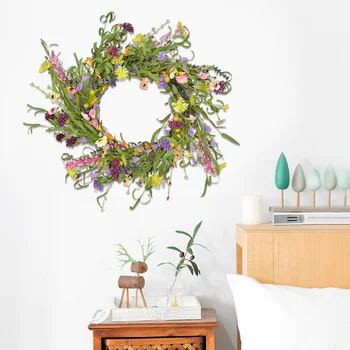 

Hanging Artificial Flower Christmas Ornaments Round Art Door Garland Garden Plant Spring Summer Home Decoration Wedding Party