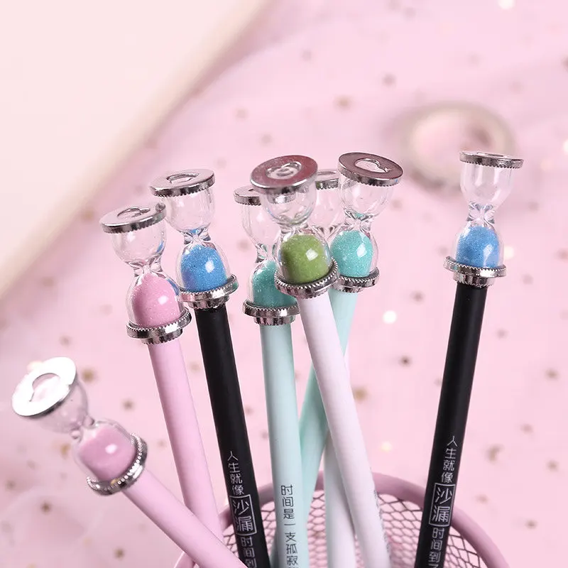 

Coloffice Creative Time Hourglass Gel Pen 0.5mm Black Ink Korean Stationery Girls Gifts School Supplies Random Color 19.5cm 1PC