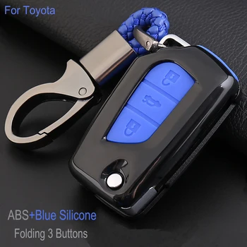 

Hot Sale CARBON FIBER Case Cover For Toyota Camry Highlander Reiz Crown RAV4 Hilux Car Key Case 3 Button Car Shell bag