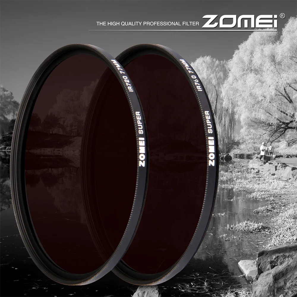 Zomei инфракрасный ИК-фильтр 680нм 720нм 760нм 850нм 950нм ИК-фильтр 37 мм 49 мм 52 мм 58 мм 67 мм 72 мм 82 мм для объектива камеры SLR DSLR