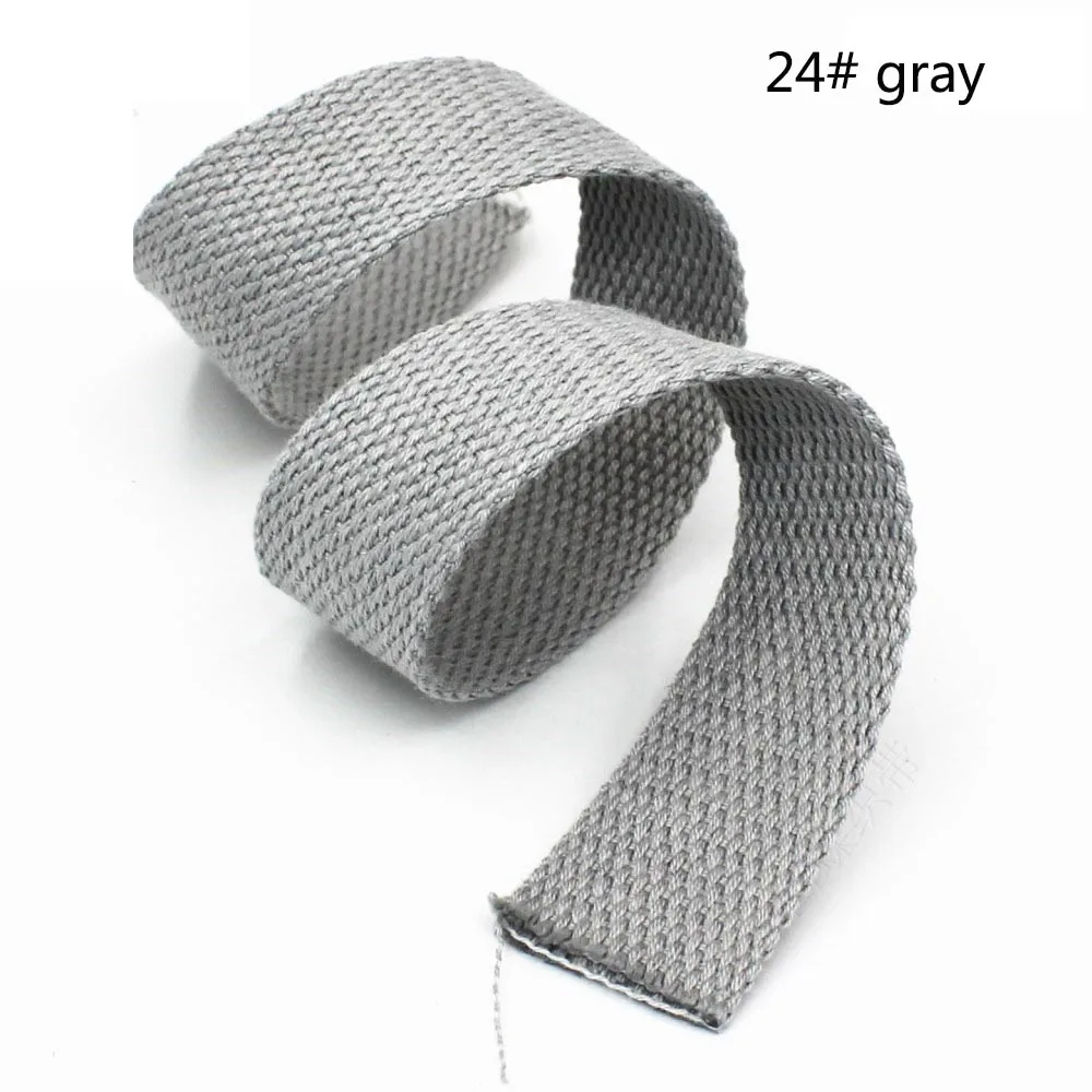 gray 8 ярдов Meetee 2,5 см холщовая хлопковая тесьма 1,5 мм толстый ремень для сумки Одежда лента для рюкзака ремень безопасности DIY Pet веревка для шитья ленты - Цвет: gray