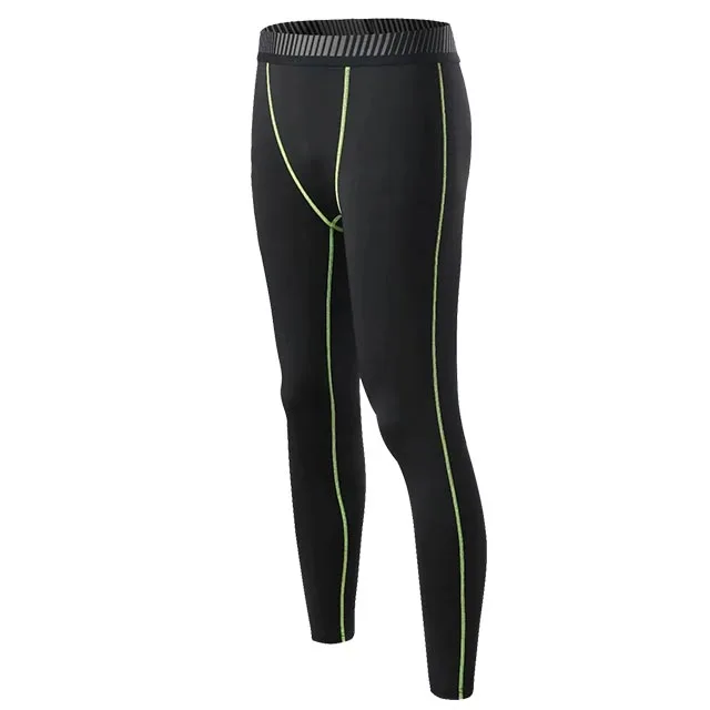 pants green line Компрессионный спортивный костюм Фитнес-плотно спортивная одежда комплект для бега футболки, лосины Мужская спортивная одежда для спортзала мужская одежда спортивный костюм - Цвет: pants green line