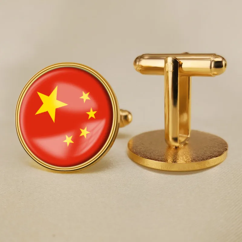 

Coat of Arms of China Chinese Flag Cufflinks Flag National Emblem Cufflinks