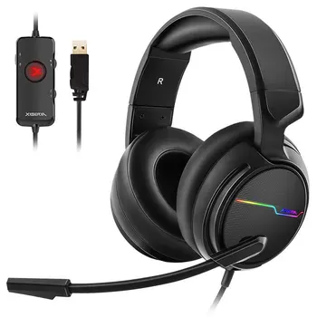 

Xiberia V20U for PC Computer Gamer Headset USB 7.1 Noise Cancelling Surround Sound Wired Gaming Headphones with Microphone