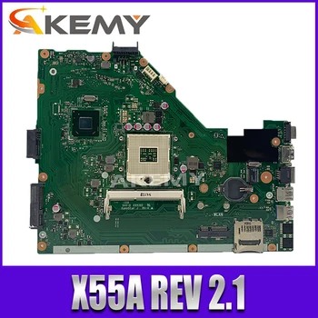 

Akemy X55A Laptop motherboard For Asus X55A NoteBook Computer Test original motherboard HM70 REV 2.1/2.2