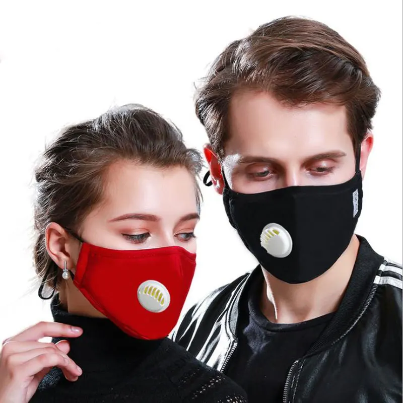 Модный унисекс хлопковый дыхательный клапан PM2.5 маска для лица маска против пыли против загрязнения ткань фильтр с активированным углем респиратор|Маски| | АлиЭкспресс
