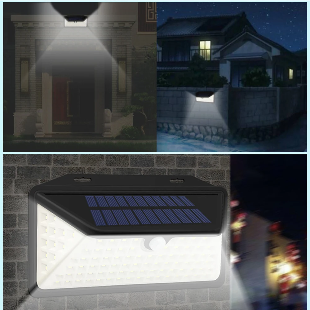 Ip65 Солнечная наружная 102LED Водонепроницаемая высокочастотная настенная лампа сад небольшой уличный свет Алмазная настенная лампа гуманный переключатель