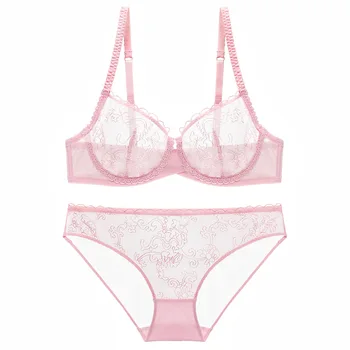 

Sexy Bra Briefs Set Women Bras Transparent Lingerie Ultrathin Bralette Lace Brassiere Panties Female Underwear Intimates #F