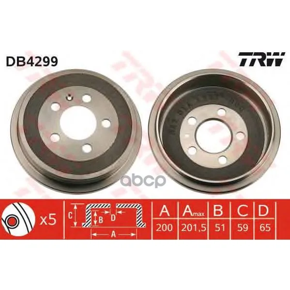 Барабан Тормозной Trw/Lucas Db4299 TRW/Lucas арт. DB4299