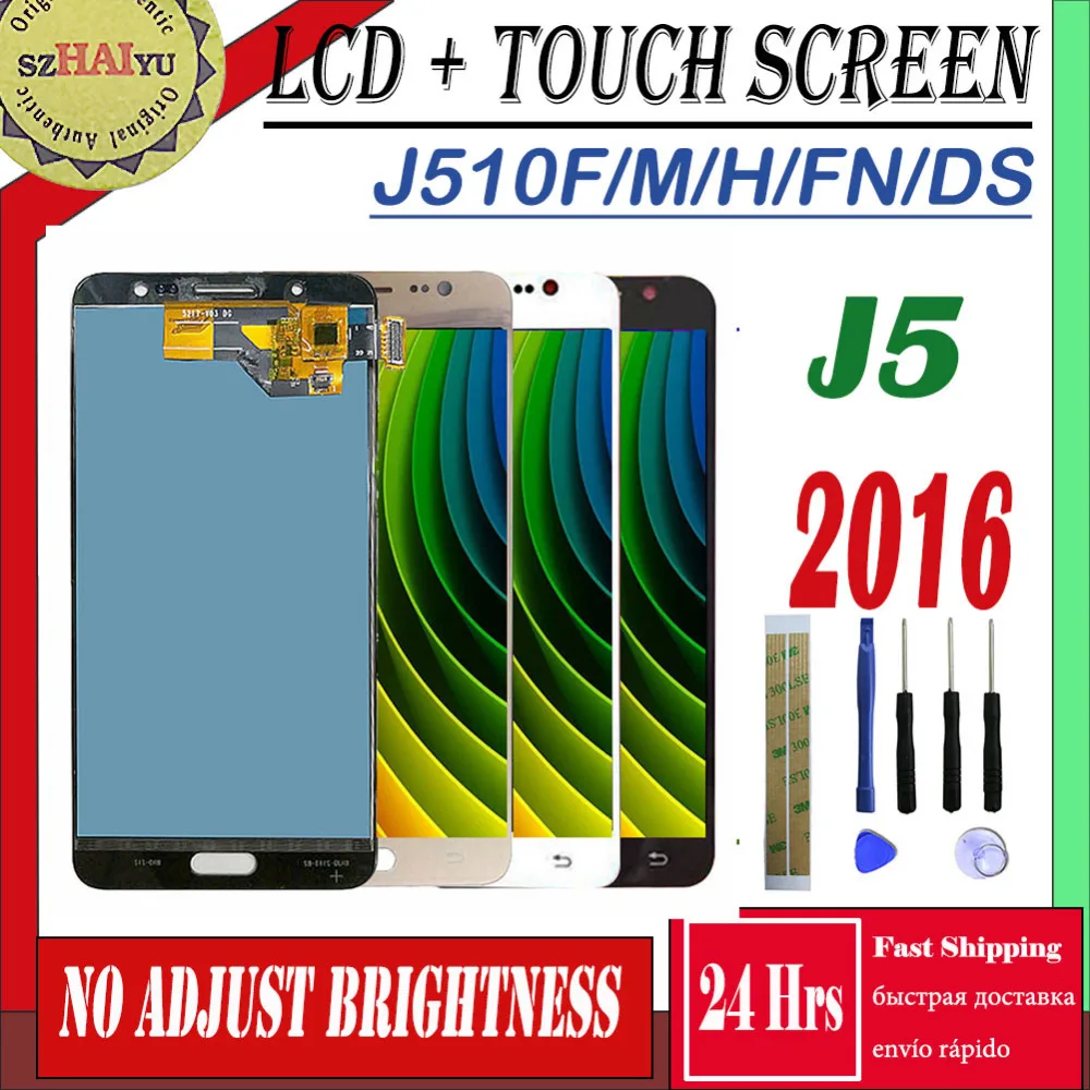 

SZHAIYU SM-J510FN/F/M/H/DS For Samsung Galaxy J5 2016 J510 Sreen Touch + LCD Display J510FN J510F J510M J510H /DS Screen Panel