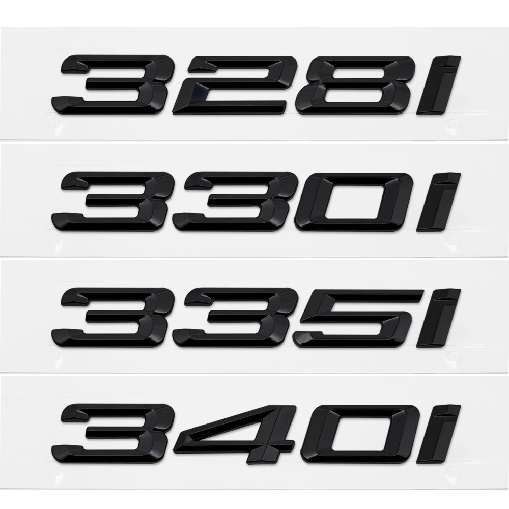 GLOSS BLACK 330i Trunk Emblem Badge Letters For BMW 3-Series Model