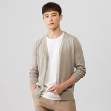 Мужской осенний тонкий трикотаж с длинным рукавом с v-образным вырезом Свободный вязаный кардиган Повседневный хлопковый свитер негабаритный мужской милый свитер для мальчиков 3xl