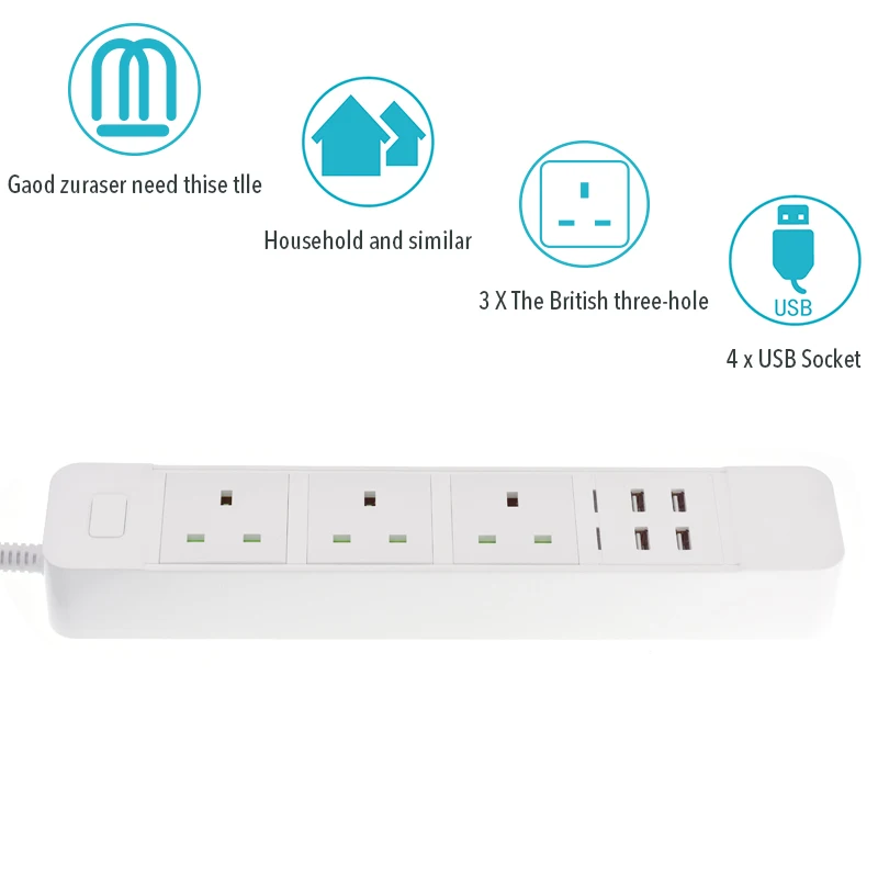 Régua para Tomada Controle por Aplicativo Funciona com Alexa Home e Assistente Inteligente com 4 Portas Wi-fi Entradas Google Usb 3 - Image 6