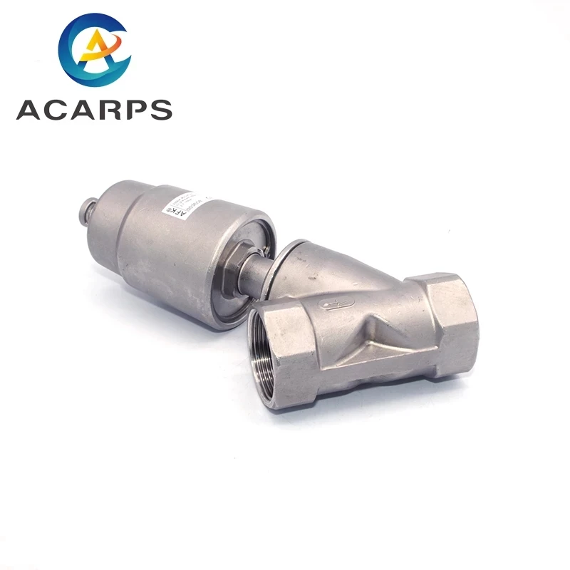 DN20 3/4 &quotBSP Нержавеющая сталь 304 ПТФЭ клапан углового сиденья с воздушным приводом