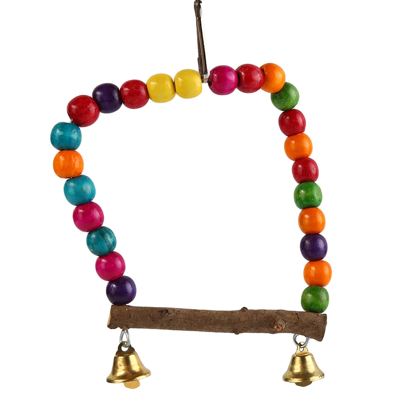 Cute Pet Toy Parrots Bird Stand Bar Swivel Ladder Bite Chew Toy Swing Elevated Station Bird Supplies
