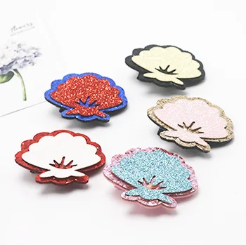 

David accessories 10pcs/lot 50mm Glitter Gold Shell Patches Hair Accessories DIY Headwrap No Clip Decoration Materials,10Yc10241