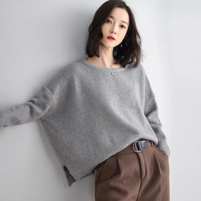 

Oversize Sweater Women Knitted Wide Pullover Sweaters Solid