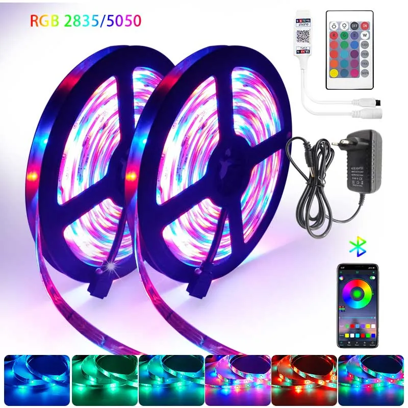 Светодиодная Водонепроницаемая RGB лента с Bluetooth 20 м 12 в пост. Тока|Светодиодные