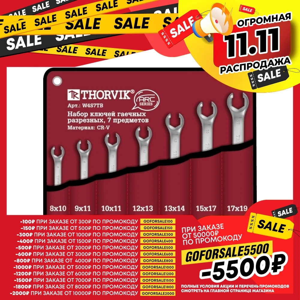 thorvik w4s7tb Wrenches set Open Box End Combination Wrench Chrome Vanadium Opened Ring Combo Spanner Household Car Repair Metric Hand Tools repair