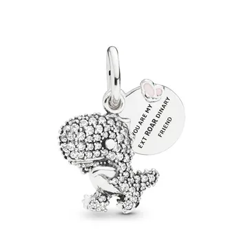 

Qikaola 100% 925 Sterling Silver Zircon-Set Baby Dinosaur CZ Beads fit Original Pandora Bracelets & Bangles DIY Jewelry 1543