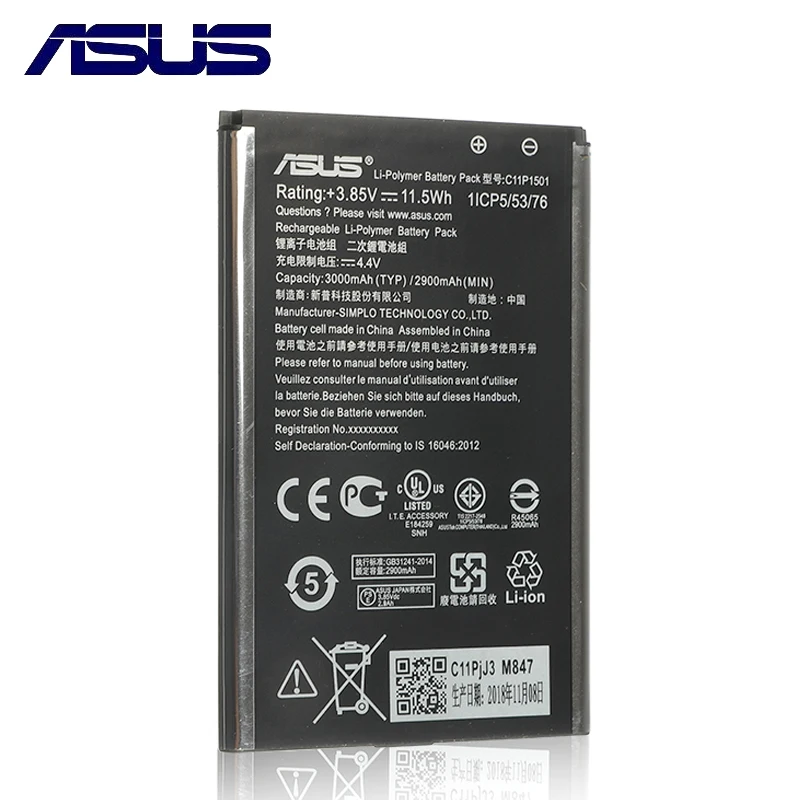 Оригинальный аккумулятор для Asus Zenfone 2 Laser ZE601KL Selfie ZE550KL Z00LD Z011D ZD551K Z00UD C11P1501 3000 мАч