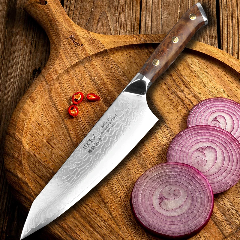 Кухонный нож Kiritsuke шеф повара Gyuto супер острый японский брикет из дамасской стали