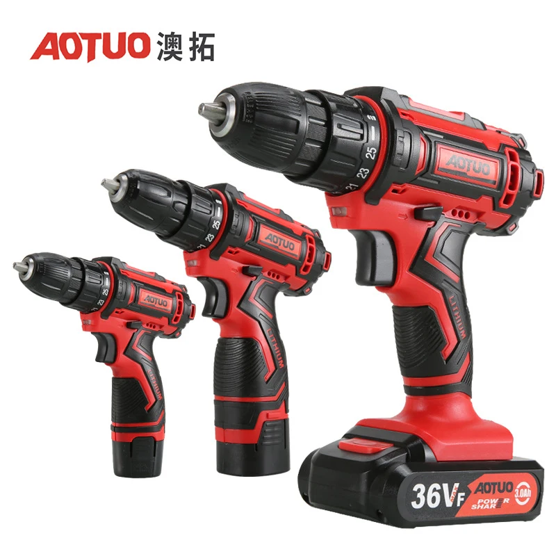 

AOTUO Cordless Electric Screwdriver Lithium Battery Mini Two Speed Electric Drill Rechargeable Screwdriver Home DIY ElectricTool