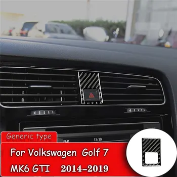 

Carbon Fiber Car Interior frame Warning light button 3D sticker For Volkswagen VW Golf 7 GTI-MK7 2014-2019