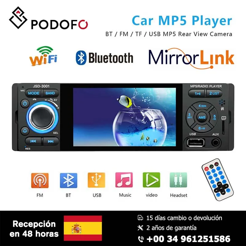 Pаспродажа Podofo 4 hd навигатор для автомобиля видео плеер MP5 1din емкостный сенсорный экран цифровой дисплей Bluetooth Мультимедиа встроенный авторадио FM