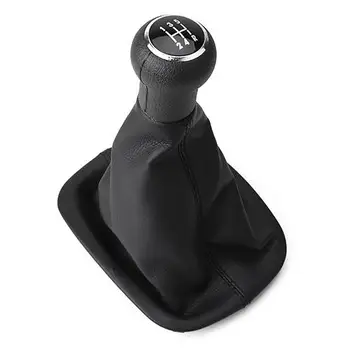 

Black 5-Speed Shift Knob Gear Boot Cover for Volkswagen PASSAT B5