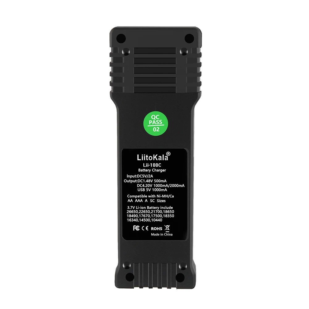 LiitoKala Lii-100C 21700 Battery Charger For 18650 18350 26650 16340 RCR123 14500 3.7V 1.2V Ni-MH Ni-Cd 2A USB smart charger