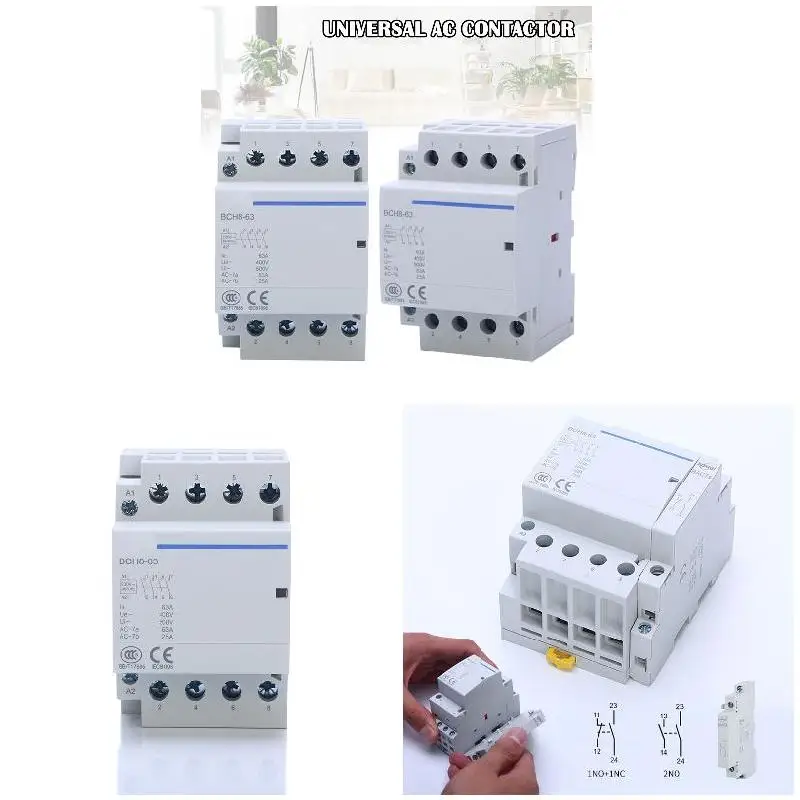 Горячая AC контактор 4NO/4NC din-рейку бытовой прочный AC контактор реле LSF99