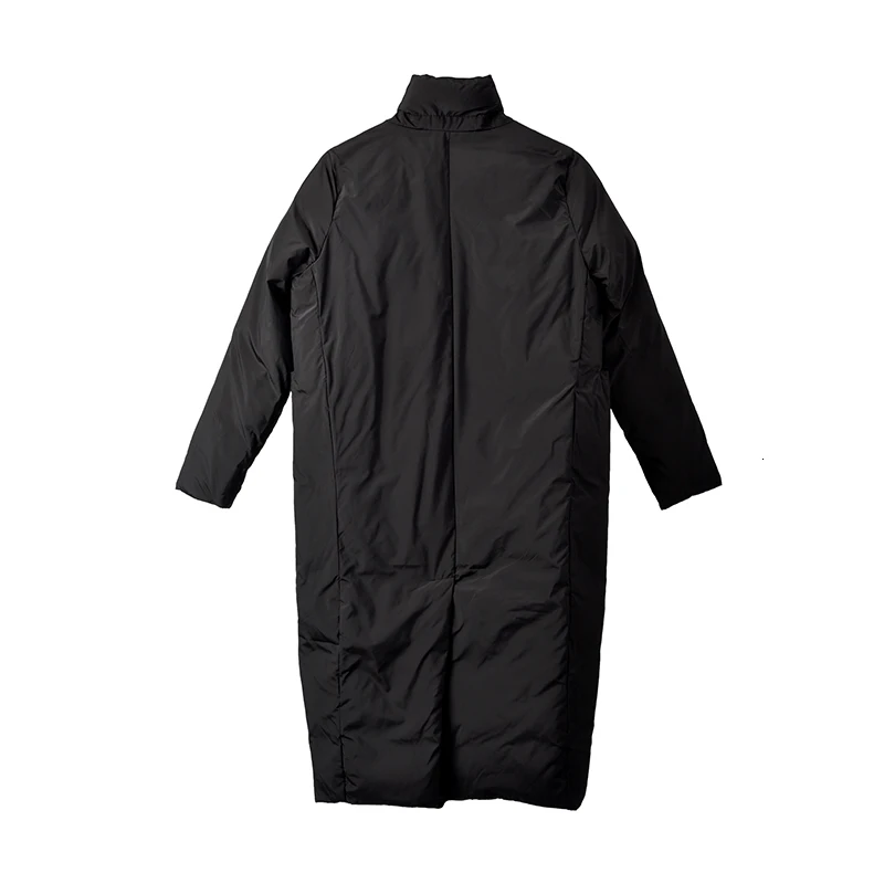 [EAM] Черное длинное пальто с хлопковой подкладкой большого размера, с длинным рукавом, свободный крой, женские парки, модная новинка, Осень-зима JD1690