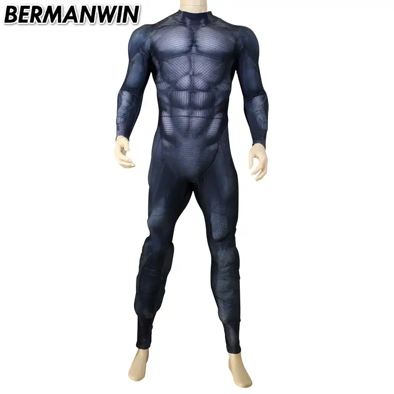BERMANWIN High Quality Muscle Padding Batman Costume Spandex Lycra