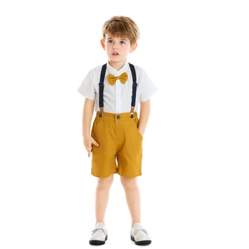 Baby Boy's Summer Clothing Set with Suspenders 2