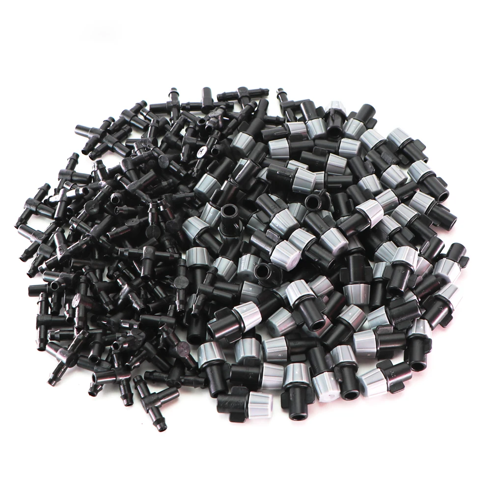 Adjustable Garden Drip Irrigation Misting Nozzles Dripper Sprayer 360&deg; Atomization 4/7mm Tee Barb Connector 20PCS