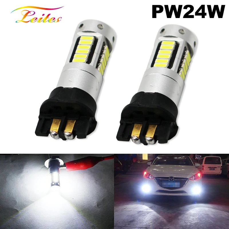 2 шт. ксенон белый PW24W PWY24W светодиодный лампы для Audi BMW Volkswagen указатели поворота