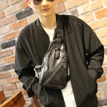 

Xiao.p Newest Hot Men's Business High Quality Pu Leather Chest Pack Fashion Casual Single Shoulder Bag Sports Simple Crossbody