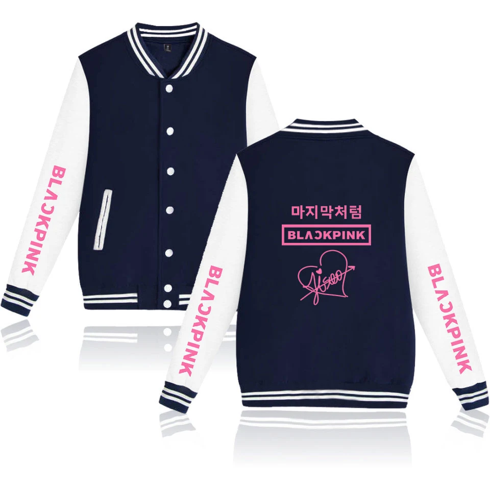 Blackpink KPOP бейсбол равномерное Мужская Одежда Harajuku Slim fit Модная хлопковая бейсбольная куртка кэжуал