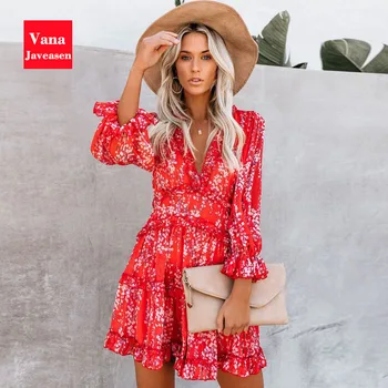 

Boho Backless Women Dress Long Sleeve High Waist Bandage Red Beach Dresses Womens V-Neck Slim Fit Navy Blue Holiday Party Dress