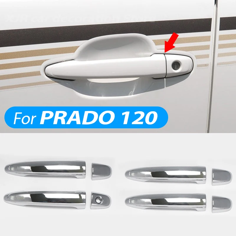 for Toyota Land Cruiser Prado 120 J120 2003~2009 Stickers Decoration Chrome Door Handle Cover Refit Car Accessorie | Автомобили и