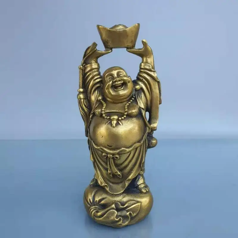 

Lucky Feng Shui Ornament Maitreya Toad Buddha Figurine Money Fortune Wealth Chinese Lift Ingots Home Office Tabletop Decoration