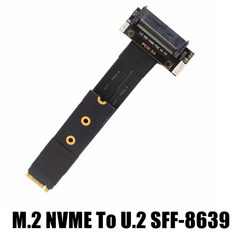 U2 interface SFF-8639 ( U.2 ) to M.2 NVMe NGFF Key M key-M M2 Adapter Riser Card Ribbon Extender Cable For U.2 NVME SSD