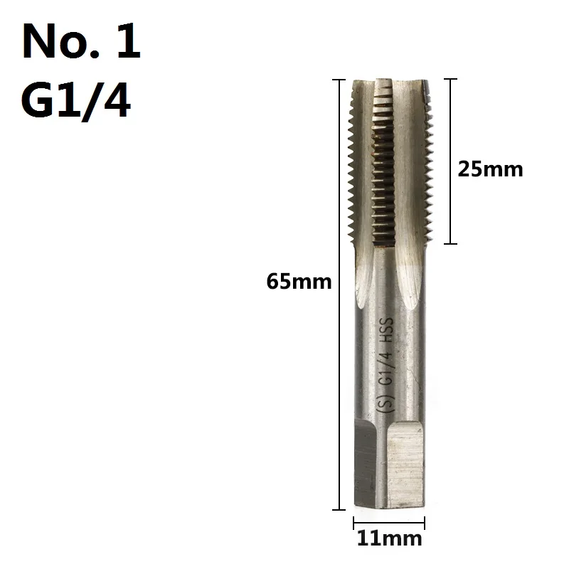 1 шт. прямая трубка флейты резьбовой кран G1/4 G3/8 металлический винт резьбовые сверлильные инструменты HSS машина заглушка кран - Цвет: No. 1 1I4